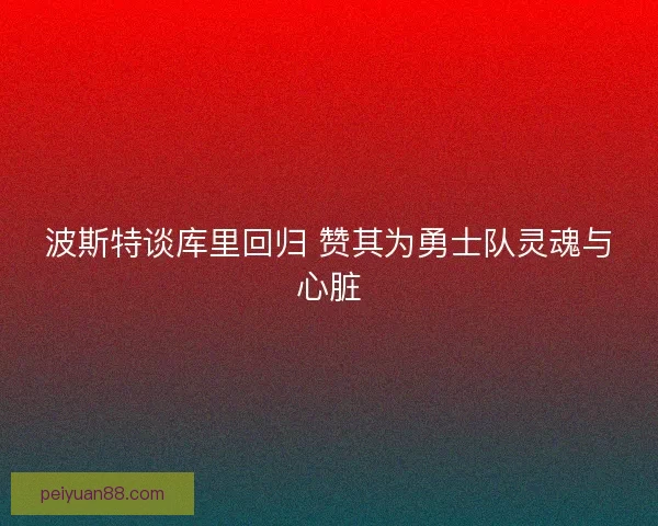波斯特谈库里回归 赞其为勇士队灵魂与心脏
