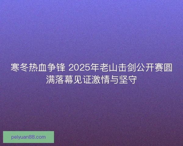 寒冬热血争锋 2025年老山击剑公开赛圆满落幕见证激情与坚守